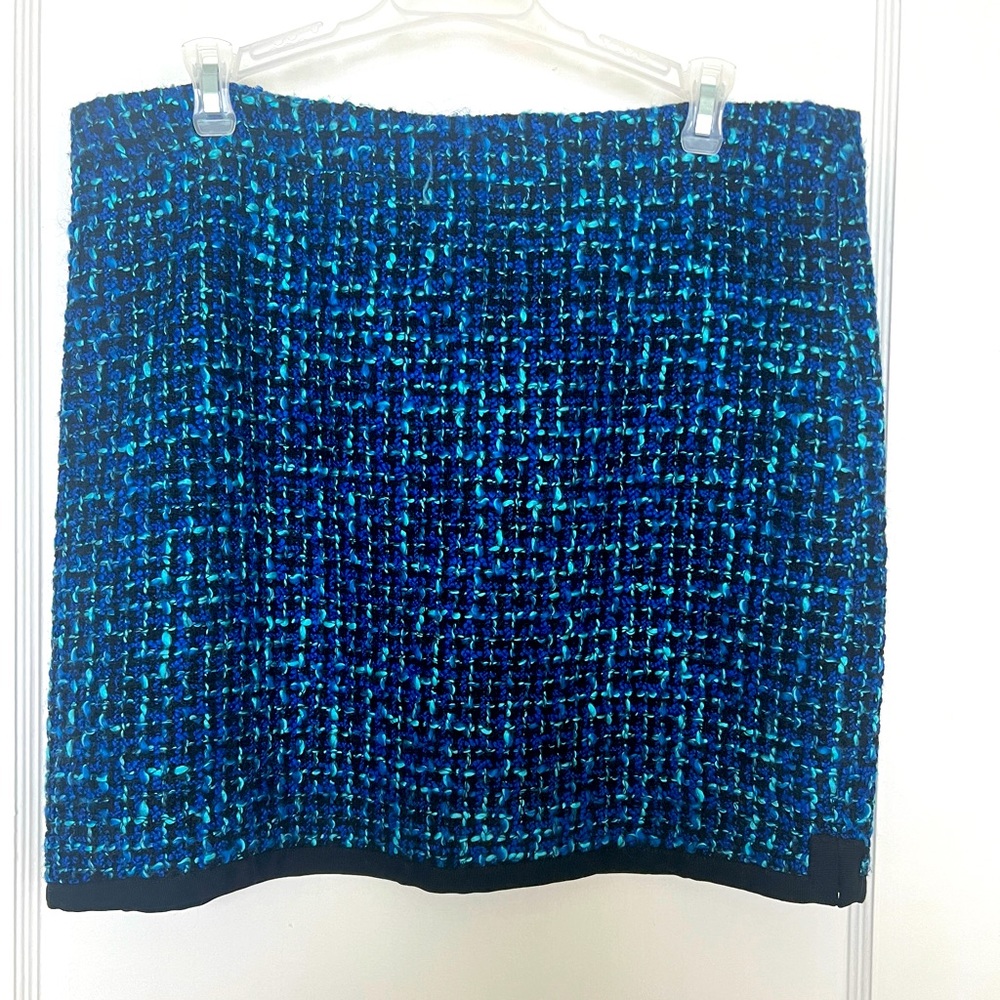 NEW J. Crew beautiful woven blue mini skirt, size 10